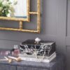 Marbled Jewelry Box, Stackable Decorative Storage Boxes With Lids - Black - Image 3