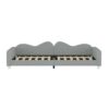 Twin Size Upholstered Daybed, Sherpa Fabric Sofabed With Cloud-Shaped Backrest, No Box - Spring Needed - Gray - Image 11