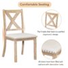 Topmax - 6 Piece Farmhouse Extendable Dining Table With Footrest, 4 Upholstered Dining Chairs And Dining Bench, Two 11" Removable Leaf - Natural / Beige - Image 6