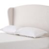 Windsor - Queen Tall Headboard Upholstered Wingback, Premium Textured, Minimalist Designs No Box Spring Needed - Ivory - Image 7