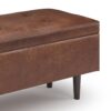Shay - Mid Century Rectangular Storage Ottoman - Distressed Saddle Brown - Image 6
