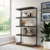 Erina - Bookcase - Distressed Charcoal Brown - Image 7