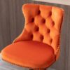 Swivel Velvet Barstools Adjusatble Seat Height, Modern Upholstered Bar Stools With Backs Comfortable Tufted For Home Pub And Kitchen Island (Set of 2) - Orange - Image 8