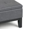 Dover - Square Coffee Table Storage Ottoman - Stone Gray - Image 4