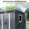 6Ft X 5Ft Outdoor Metal Storage Shed With Window And Transparent Plate For Garden, Lawn - Black / White - Image 7