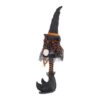 Standing Gnome With Banner & Spring Body, For Halloween Decor - Black / Orange / White - Image 4