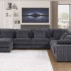 Nadine - Corduroy Modular Corner Sectional Sofa With Left Facing Chaise - Dark Gray - Image 5