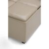 Avalon - Square Coffee Table Storage Ottoman - Satin Cream - Image 4
