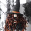 Standing Gnome With Banner & Spring Body, For Halloween Decor - Black / Orange / White - Image 10