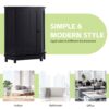 Bathroom Cabinet Triangle Corner Storage Cabinet With Adjustable Shelf Modern Style - Black - Image 7