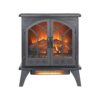 24" 3D Flame Electric Infrared Quartz Fireplace Stove With Remote Control - Antique Black - Image 9