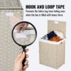 Laundry Hamper With Lid PE Rattan Powder Coating Frame Clothes Hampers With 2 Removable Bags, 100L - Gray - Image 9