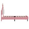Twin Size Lovely Crown Fantasy Leather Princess Bed With Tufted Headboard - Pink / Cream - Image 6