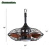 20" Downrod Mount Ceiling Fan LED 18W 3 Cct 5 ABS Blades DC Motor With Hanging And Hook For Outside Patios Pergola - Black - Image 10