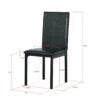 5 Piece Dinning Set With Faux Marble Top, Table & 4 Chairs - Black - Image 14