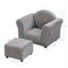 Kids Recliner Chair, Kids Upholstered Couch With Ottoman - Gray - Image 15