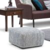 Nate - Square Pouf - Patterned Denim Melange - Image 5