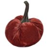 Velvet Weighted Pumpkin With Resin Stem Rusty (Set of 4) - Red - Image 4