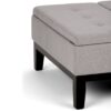 Dover - Square Coffee Table Storage Ottoman - Cloud Gray - Image 8