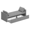 Modern Upholstered Chaise Lounger Daybed Small Single Daybed With 2 Drawers, No Mattress Needed, Perfect For Living Rooms & Home Office, Linen Fabric - Gray - Image 6