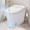 Smart Toilet Bidet Combo With Self-Cleaning Nozzle, Upmarket Compact Dual Flush Toilet 1 / 1.28 Gpf, Tank Less Toilet With Foot Sensor Flush - White Night Light - Image 3