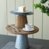 Galvanized Metal And Wood Cake Plates (Set of 2) - Brown - Image 9