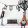 Iron Boo Banner With Bats, For Halloween Holiday Decor - Black / Gray / Orange - Image 6