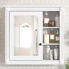 Bathroom Medicine Cabinet With Mirror, Wall Mounted Mirror Cabinet With Storage Organizer, Over The Toilet Storage White Storage Cabinet For Bathroom - White - Image 15