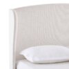 Windsor - Queen Tall Headboard Upholstered Wingback, Premium Textured, Minimalist Designs No Box Spring Needed - Ivory - Image 6