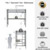Adam - Twin Loft Bunk Bed With Cinnamon Wood Desk And Closet Rod - Black - Image 5