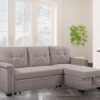 Nathan - Reversible Sleeper Sectional Sofa With Storage Chaise, USB Charging Ports And Pocket - Light Gray - Image 5
