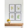 Botanical Flower Wall Art, Home Decor For Living Room Dining Room, Bedroom, Hallway (Set of 4) - White / Blue - Image 7