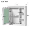Bathroom Medicine Cabinet With Mirror, Wall Mounted Mirror Cabinet With Storage Organizer, Over The Toilet Storage White Storage Cabinet For Bathroom - White - Image 9