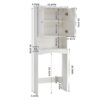 Home Bathroom Shelf Over-The-Toilet, Bathroom Spacesaver, Bathroom Storage Cabinet Organizer - White - Image 5