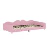 Twin Size Upholstered Daybed, Sherpa Fabric Sofabed With Cloud-Shaped Backrest, No Box - Spring Needed - Pink - Image 10