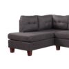 Dalia - Linen Modern Sectional Sofa With Left Facing Chaise - Dark Gray - Image 3