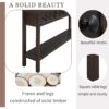 Rustic Entryway Console Table Long Sofa Table With Two Different Size Drawers And Bottom Shelf For Storage - Espresso - Image 6