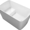 49'' Acrylic Freestanding Soaking Bathtub, Square-Shape Japanese Soaking Hot Tub, Sit-In Design With Chrome Overflow And Drain For Express Delivery 23Amazing-49 (W1920P179228) - Glossy White - Image 13