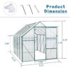 6X10Ft Polycarbonate Greenhouse Raised Base And Anchor Aluminum Heavy Duty Walk-In Greenhouses For Outdoor Backyard In All Season - Green - Image 4