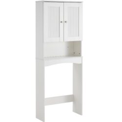 Home Bathroom Shelf Over-The-Toilet, Bathroom Spacesaver, Bathroom Storage Cabinet Organizer - White