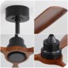 48" Ceiling Fan Without Light, 3 Solid Wood Blades Outdoor Ceiling Fan 6 - Speed Reversible DC Motor For Living Room - Black - Image 2