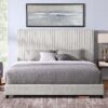 King Size Upholstered Platform Bed - Minky Stone - Image 10