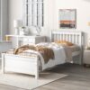 Twin Bed With Headboard And Footboard For Kids, Teens, Adults, With A Nightstand - White - Image 3