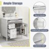 Bathroom Vanity & Top Sink, Modern Bathroom Storage Cabinet, 2 Drawers And A Tip-Out Drawer, Single Sink Bathroom Vanity - White - Image 5
