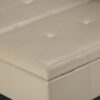 Dover - Square Coffee Table Storage Ottoman - Satin Cream - Image 7