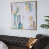 Modern Oil Painting, Square Framed Wall Art For Living Room Dining Room - Multicolor - Image 5