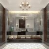 36X30" Glossy Brushed Silver Framed Mirror For Bathroom Rectangular Wall Bathroom Mirror Metal Frame Farmhouse Mirror Large Decorative Square Corner Rectangle Mirror (Horizontal & Vertical) - Silver - Image 4
