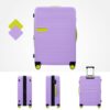 Hardshell Luggage Sets 3 Pieces Contrast Color Suitcase With Spinner Wheels And Tsa Lock 20" 24" 28" Available - Purple - Image 13