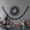 Standing Gnome With Banner & Spring Body, For Halloween Decor - Black / Orange / White - Image 14