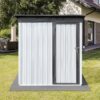 5FtX4Ft Garden Sheds Outdoor Storage Sheds - White / Gray - Image 4